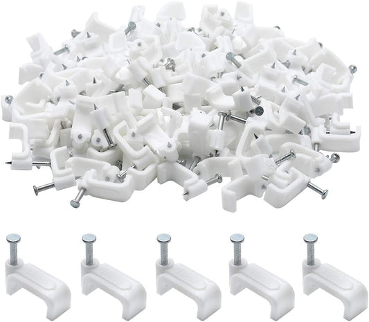 Secure Cable Organization Clips - 100pcs White ~ PHITUODA