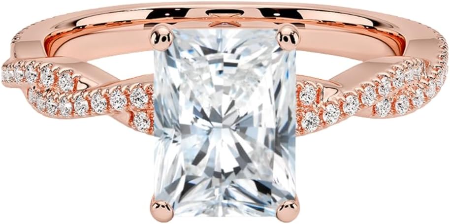1-3 CT Moissanite Engagement Ring in Solid Gold & Silver