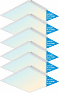 2x2 LED Light Flat Panel - Dimmable 5 Color Temps, 6-Pack