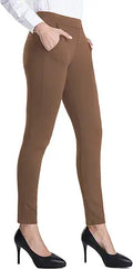 Bamans Women's Skinny Leg Work Pull On Slim Stretch Yoga Dress Pants