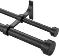 Heavy Duty Double Curtain Rods with Cylindrical Cap Finials - Sturdy