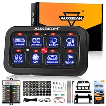 Auxbeam 8 Gang Switch Panel BB80 for Car Truck Offroad ATV SUV