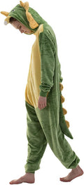 Flannel Triceratops Onesie Pajamas for Adults - Cozy Snug Fit