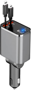 Paiholy Retractable Car Charger 4-in-1 - Compact Super Fast Charging