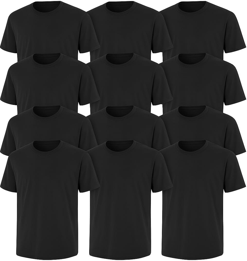 6-Pack Bulk Mens T-Shirts Soft Pre-Shrunk Cotton for Comfort