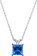 Princess-Cut Misty Rose Topaz Pendant Necklace - Timeless Radiance