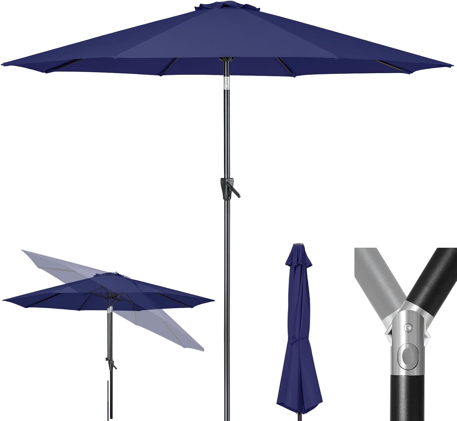 Tempera Patio Market Outdoor Table Umbrella with Crank & Tilt