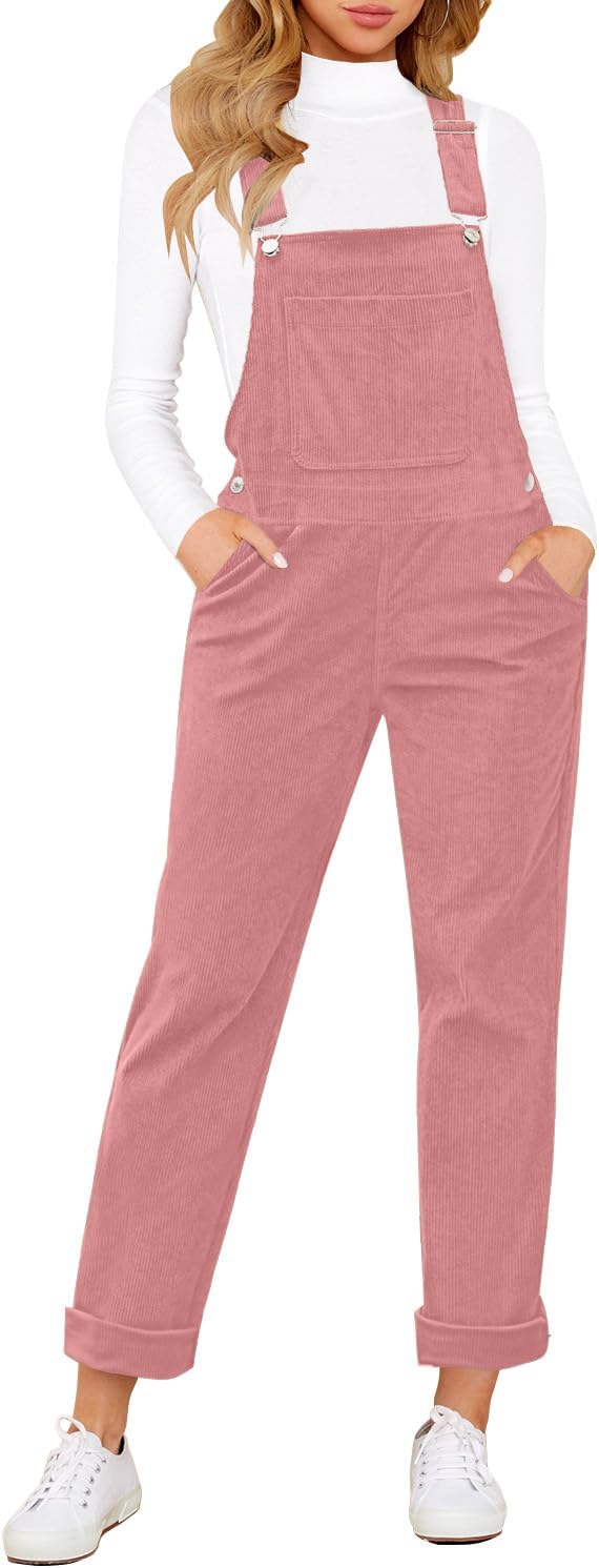 Stylish Corduroy Overalls for Women with Adjustable Straps