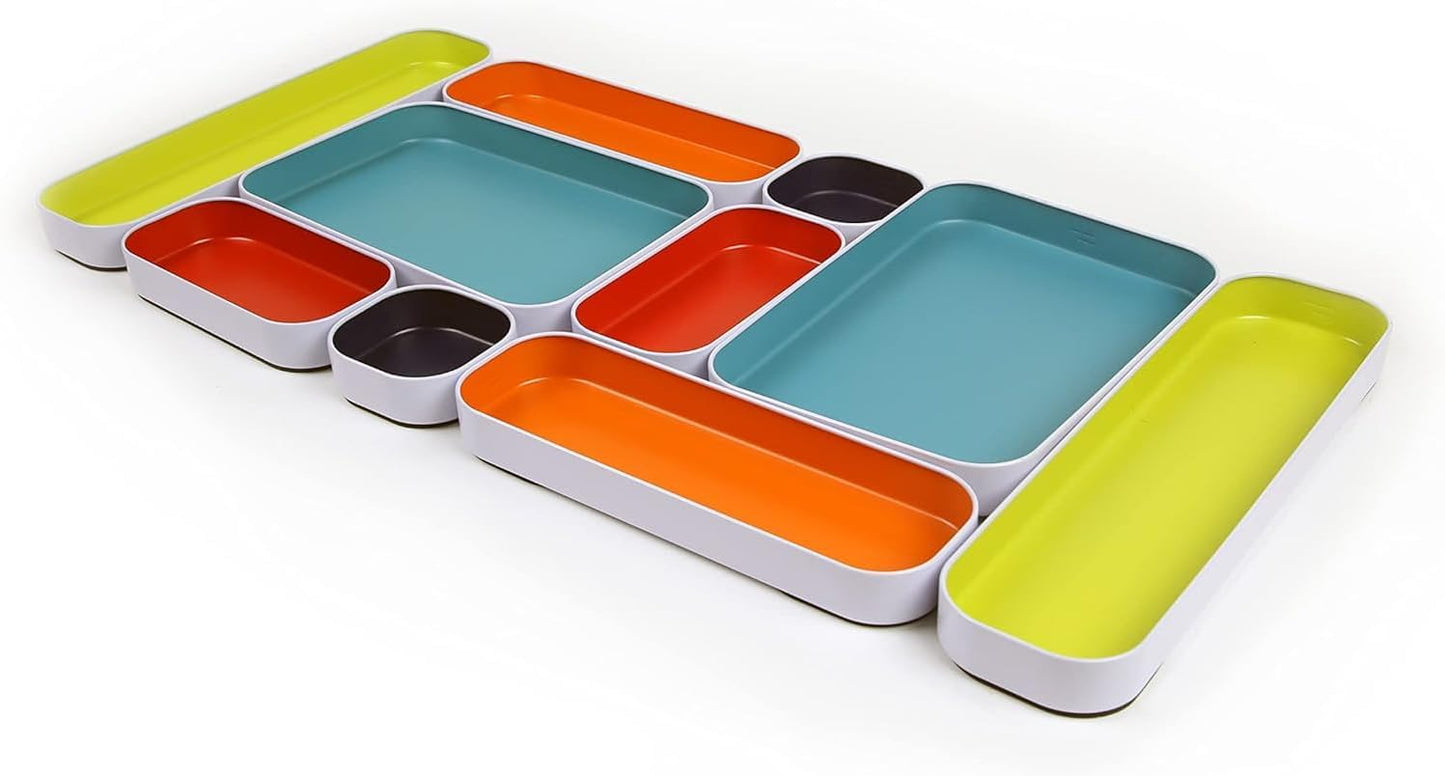 Three by Three 10 Piece Shallow Metal Organizer Tray Set