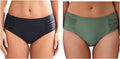 Full Coverage Bikini Bottoms for Women Mid Rise - Tummy Control Fit