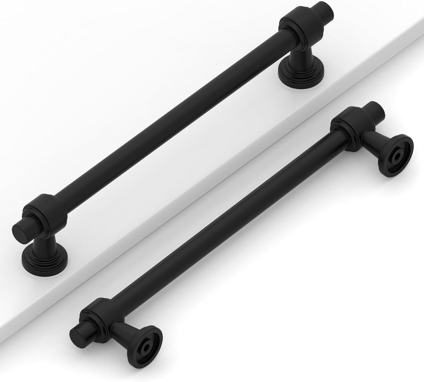 Matte Black Cabinet Pulls for Modern Kitchen Designs - 10 Pack