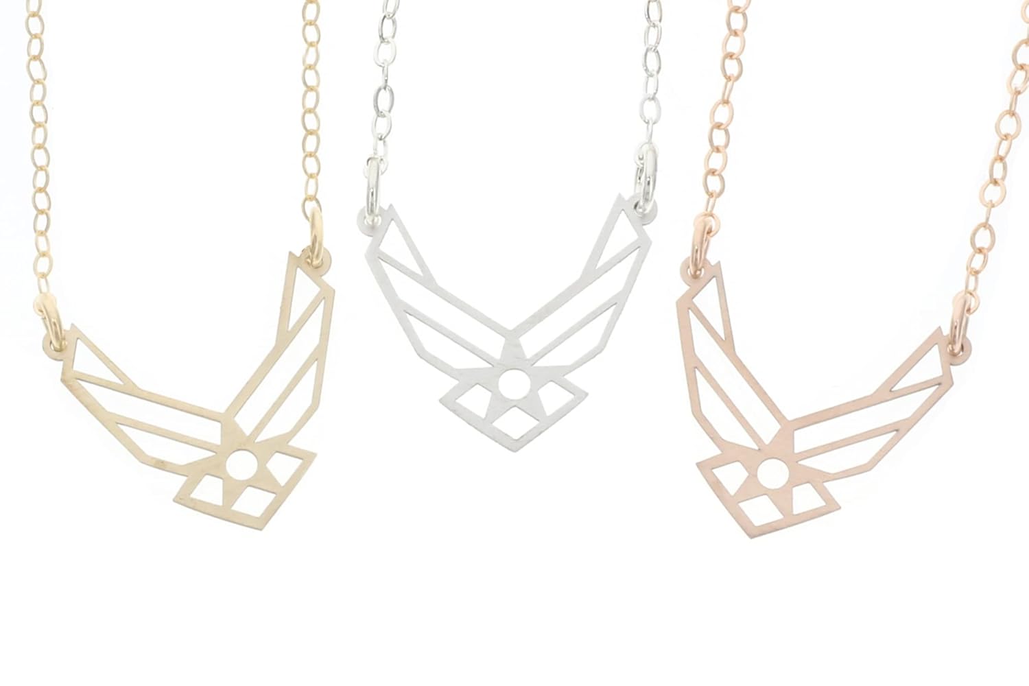 Air Force Necklace - Tiny Sterling Silver Military Wife Charm