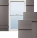Board-n-Batten Vinyl Shutters 14W x 35H Musket Brown - Low Maintenance