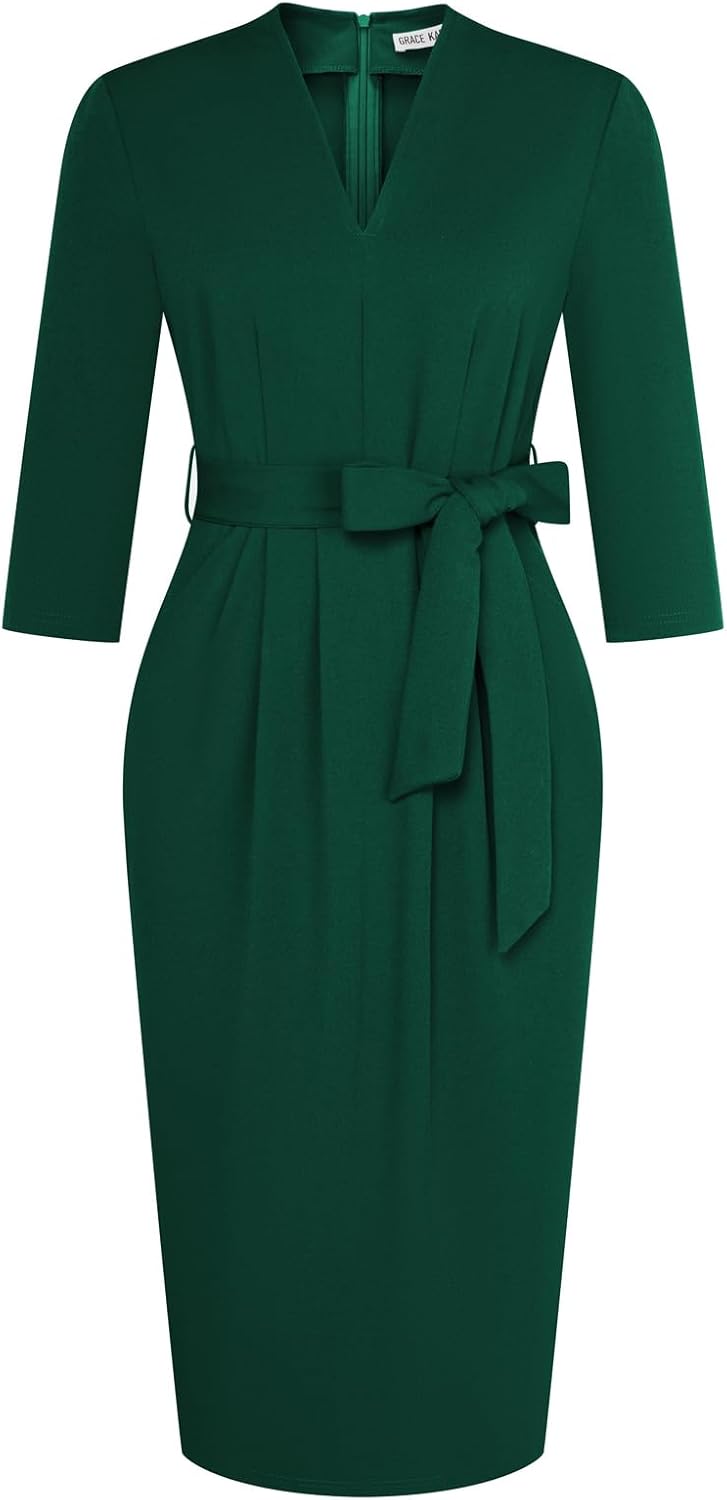 GRACE KARIN Womens Work Dresses with V Neck and Pockets