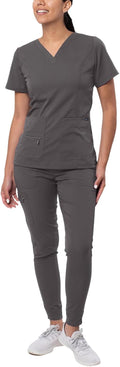 Adar Pro Flawless Plus Scrub Set for Women - Elevated V-Neck Top Any