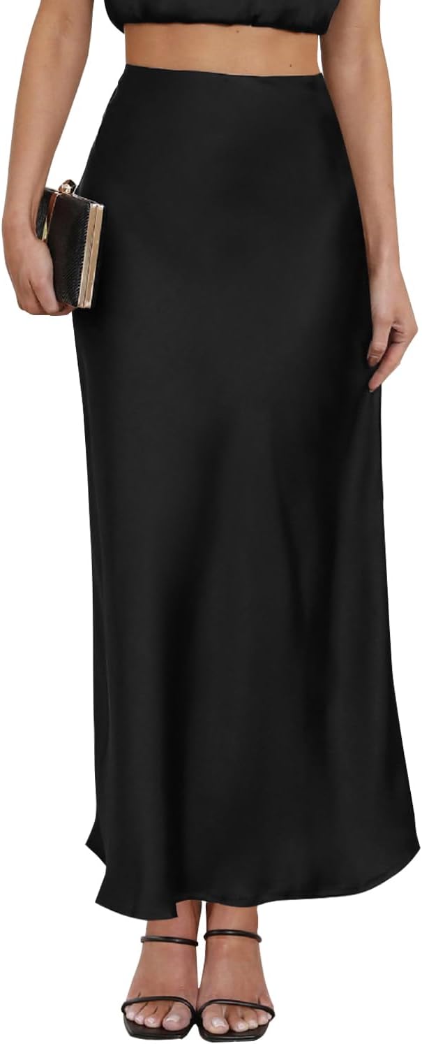 Women's Leopard Print Satin Maxi Skirt for Summer Parties