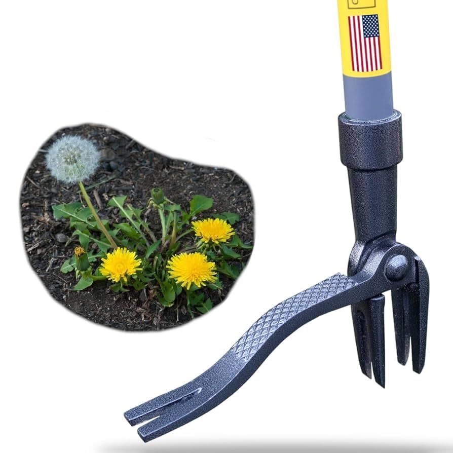 Rocklin Stand Up Weed Puller Tool - 48 inch Metal Claw Tool
