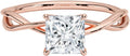 1 CT Moissanite Engagement Ring Princess Cut - Twisted Vine Solitaire