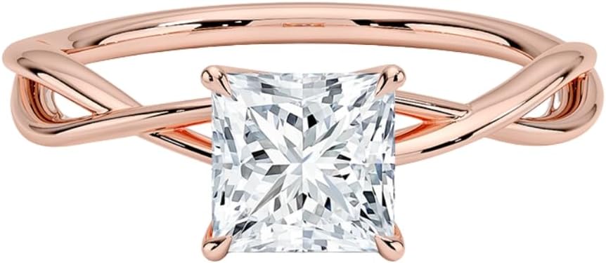 1-3 CT Moissanite Engagement Ring in Solid Gold & Silver