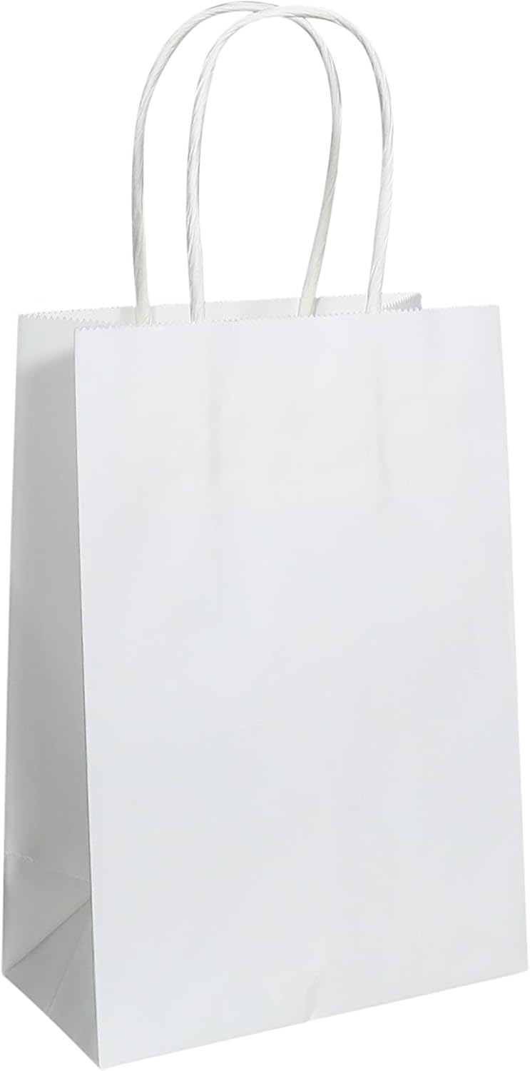 PTP White Kraft Paper Tote Bags - Recyclable and Customizable