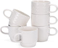 HORLIMER White Ceramic Coffee Mug Set - 6 Pack