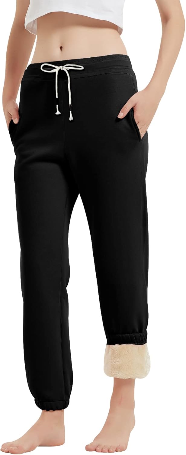 Gihuo Women's Sherpa Lined Sweatpants for Winter Warmth
