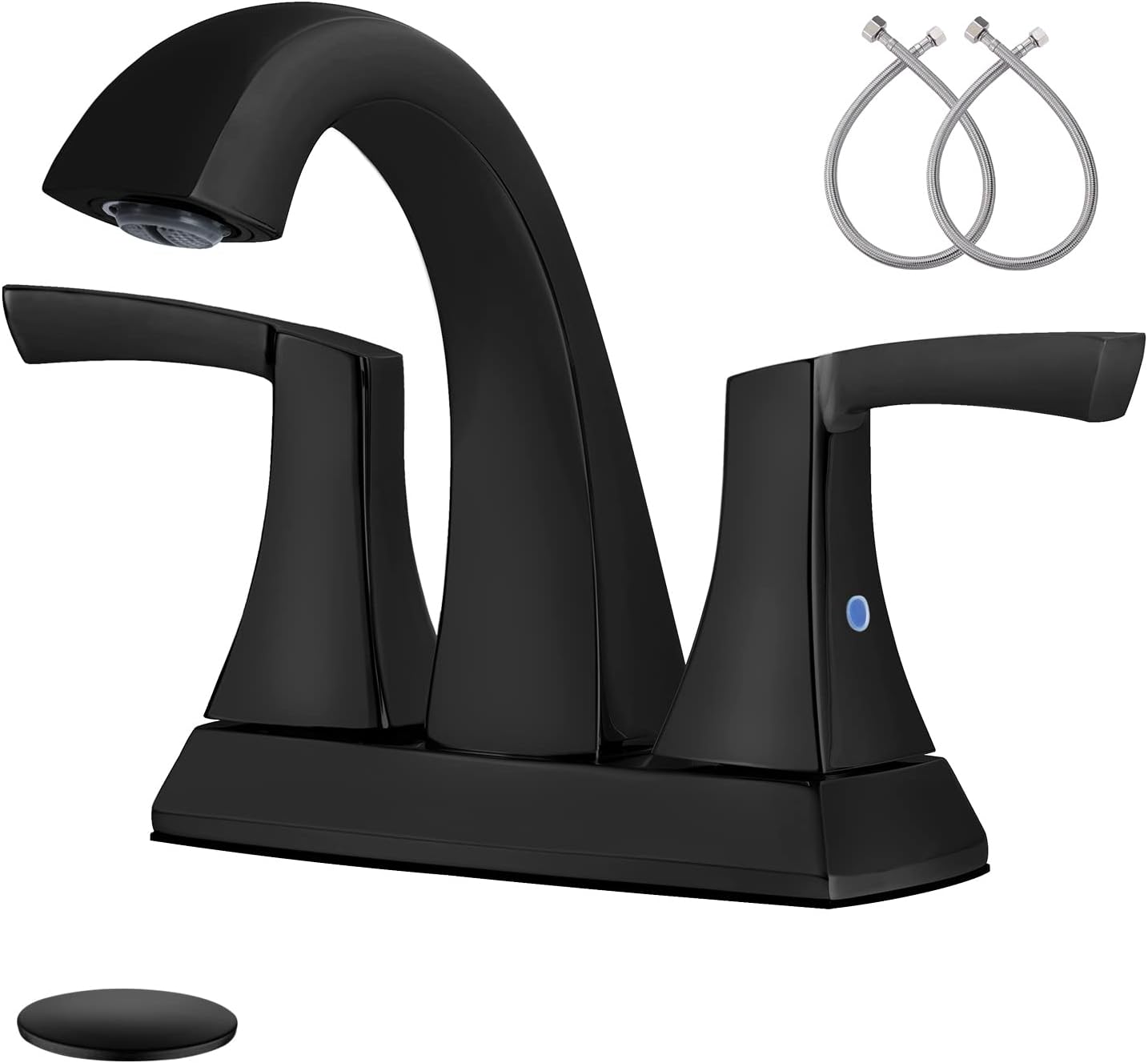VXV Bathroom Faucet Matte Black with 2 Handles for Modern Style