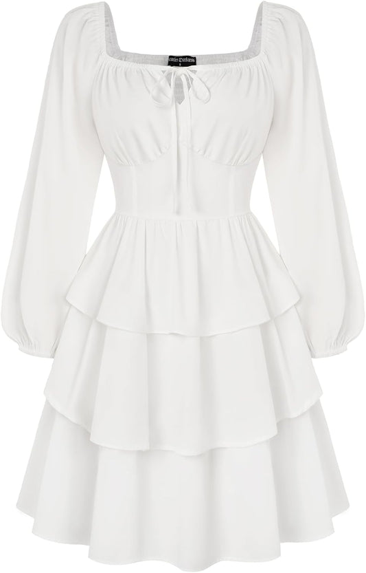 Scarlet Darkness Renaissance Dress for Women - Elegant Fall Style