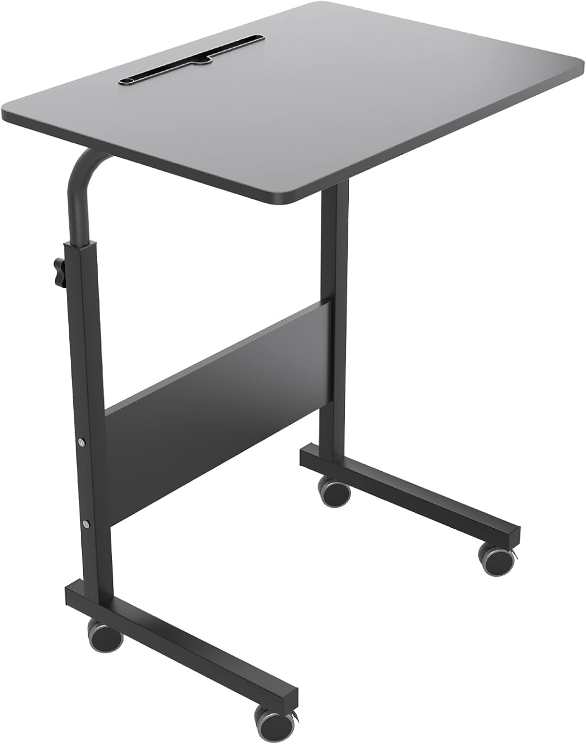 DlandHome Rolling Laptop Desk Stand Up Adjustable Mobile Table