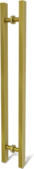 Titanium Gold Square Barn Door Handles 36 in - Modern Long Pull