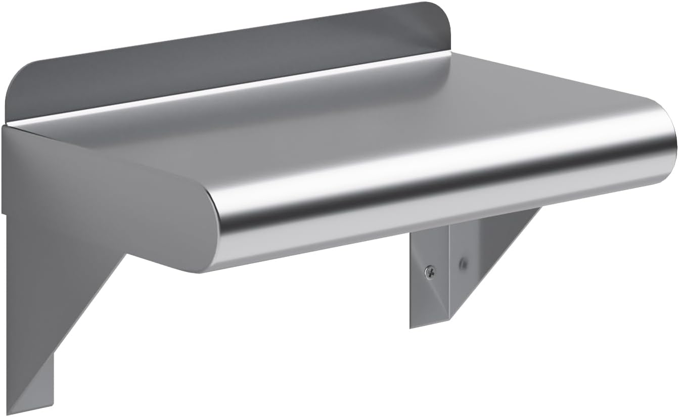 Stainless Steel Wall Mount Shelf for Kitchen and Utility Use