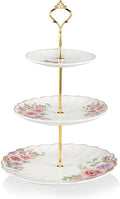 Sweejar 3 Tier Ceramic Cake Stand Wedding Dessert Cupcake Stand