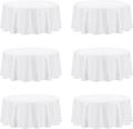 PureFit 6 Pack White Round Table Cloths 90 in - Stain & Wrinkle