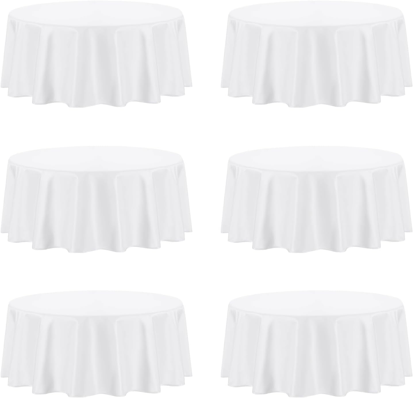 PureFit 6 Pack Round Table Cloths 120 Inch for Any Occasion
