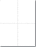 8-1/2 in x 11 in Postcards 4 Per Page - Quick 4000 White Cards