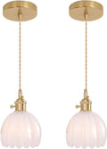 Mini Pendant Light 2 Pack with White Tulip Glass Lampshade