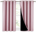 Blackout Curtains 45 in Length, 2-Layer Thermal Drapes - Deep Light