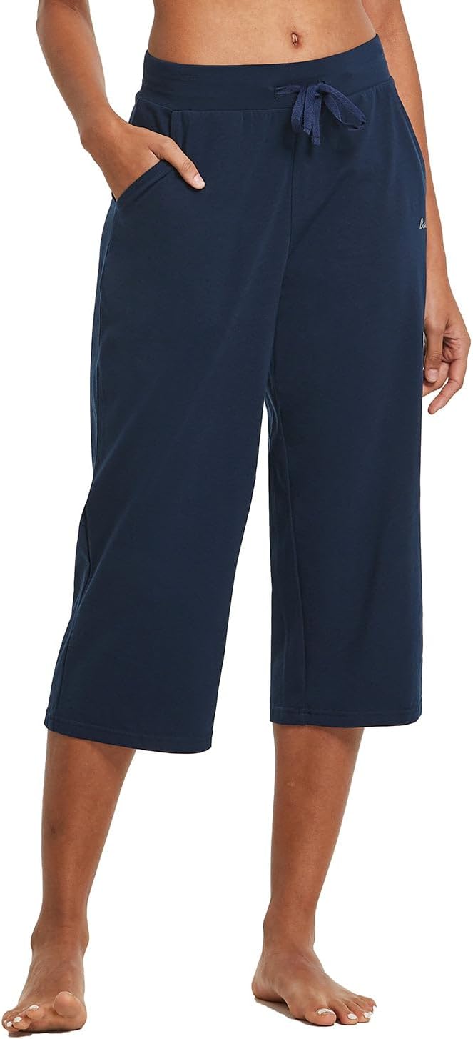 Baleaf Women's Wide Leg Capris for Yoga and Casual Wear
