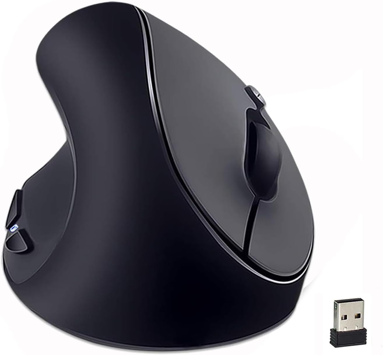 Small Hand? Left-Handed Wireless Mouse, Ergonomic Design, 1600 DPI, Black - SUNGI