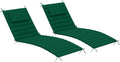 Dark Green Olefin Quilted Lounge Cushion Set of 2 - 80 x 26 in