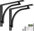 Classic Black Heavy Duty Shelf Brackets 12 in - Durable Support