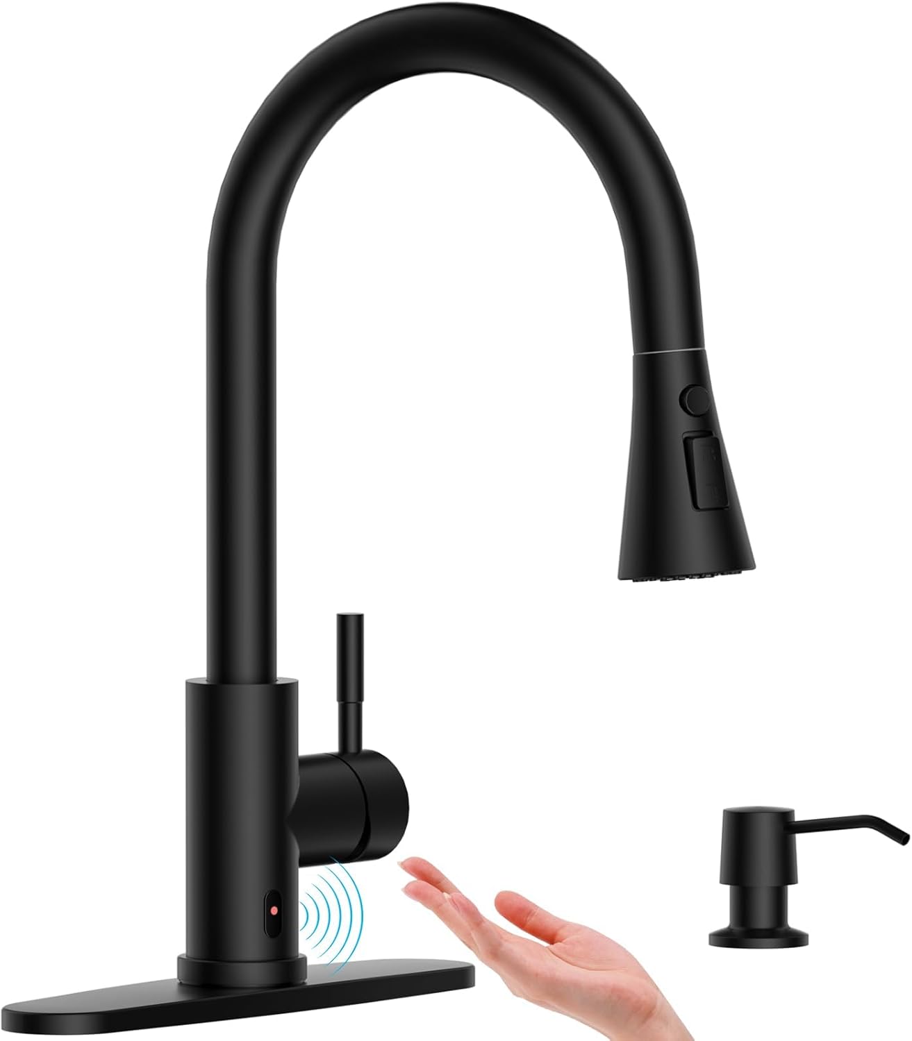 Touchless Kitchen Faucet with Soap Dispenser and Pull Down Sprayer