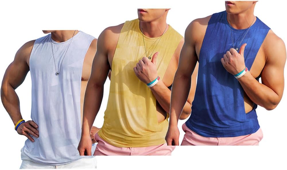 Men's Sleeveless Muscle Stringer Tank Top for Gym Training