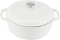 Enameled Cast Iron Dutch Oven - 6 Quart Matte White, Durable Cookware