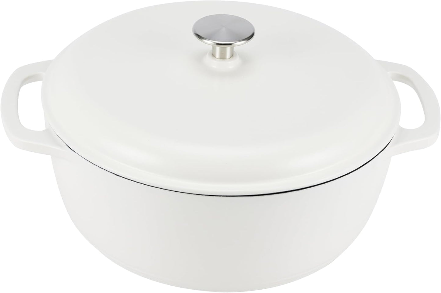 Cast Iron Dutch Oven Pot with Lid, Enameled, 6-Quart Size