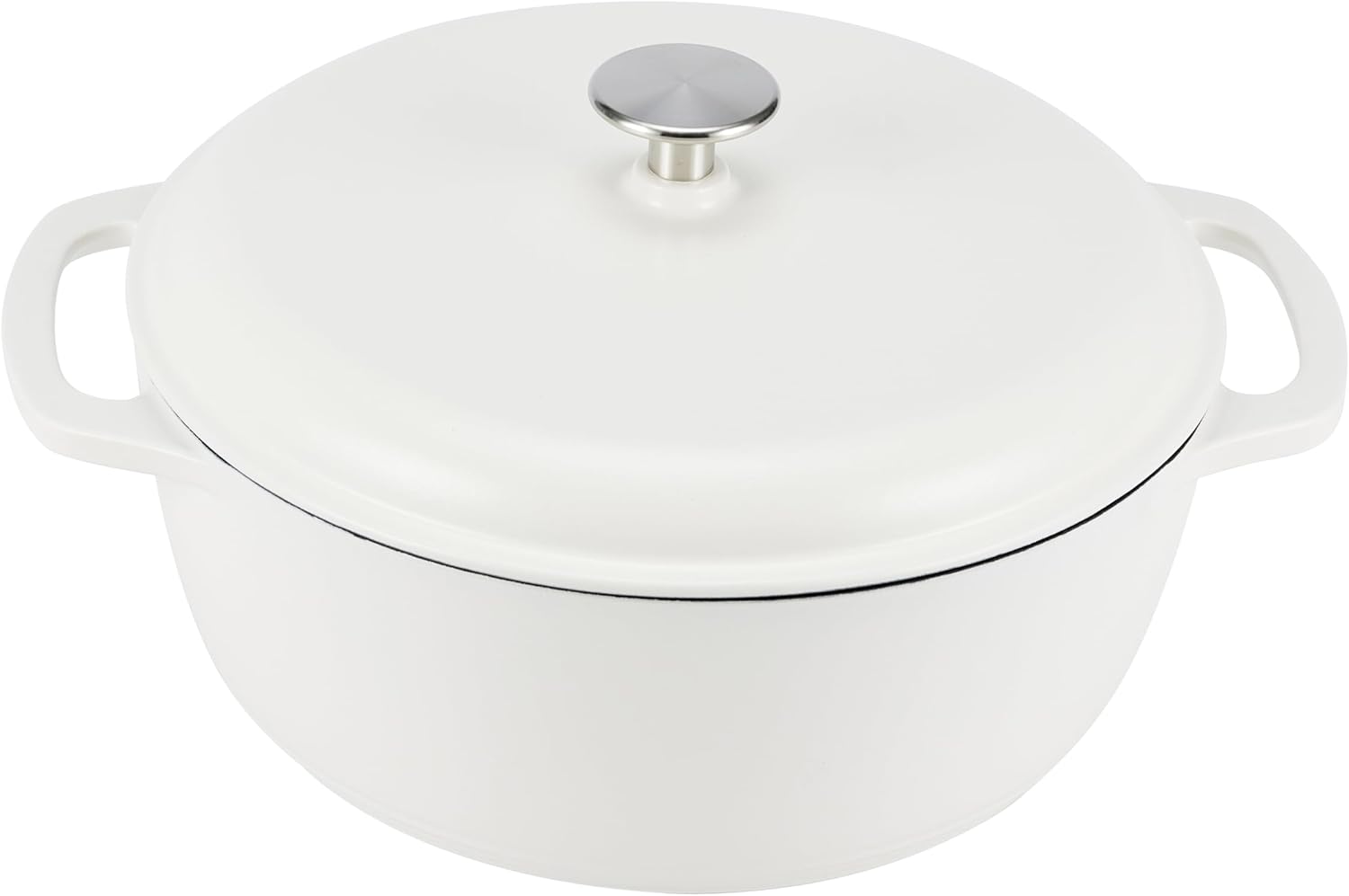 Cast Iron Dutch Oven Pot with Lid, Enameled, 6-Quart Size