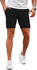 GINGTTO Mens Slim Fit Shorts 7ft Inseam Skinny Chino Short - Tapered
