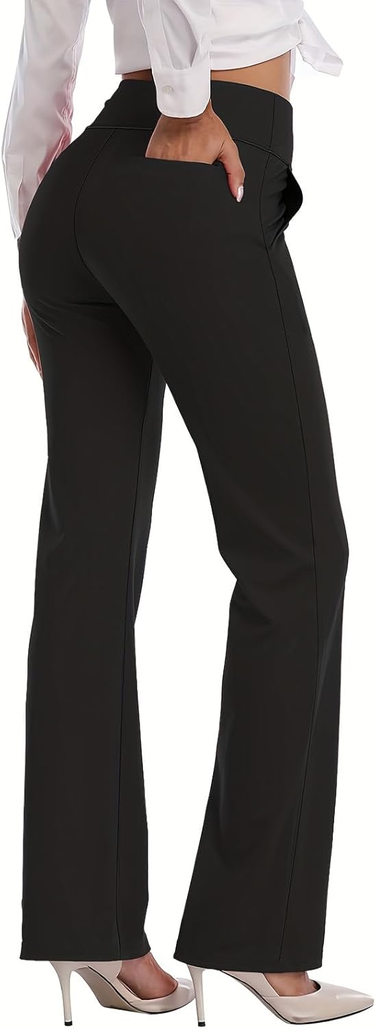 HISKYWIN Tummy Control Yoga Pants - 4 Way Stretch