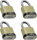 Outdoor Combination Lock 4 Pack - Heavy Duty Weatherproof Padlocks