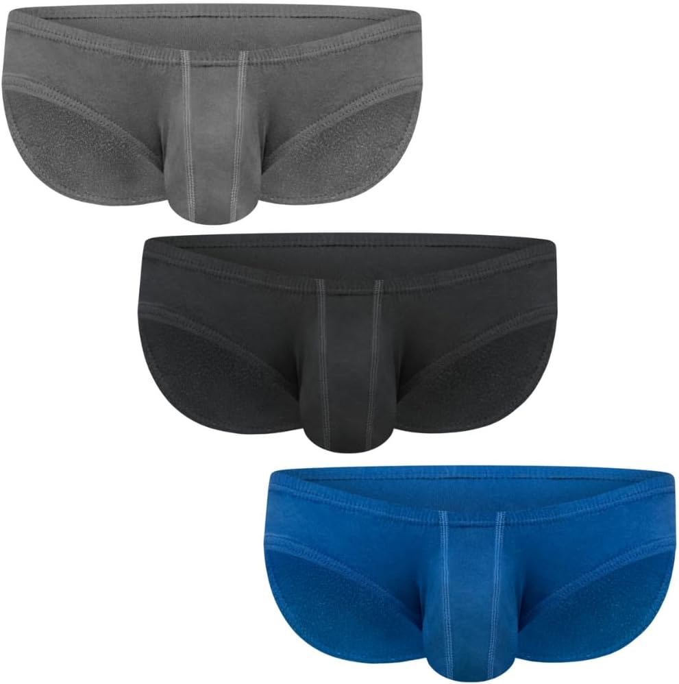 Real Men Ares-Accent Low-Rise Pouch Bikini Briefs for Comfort